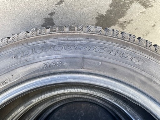 1013-3)はめ替え込！195/60R16トーヨースタッドレス ガリットG5 山あり