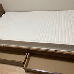 シングルベッド　収納付き＋マットレスの画像