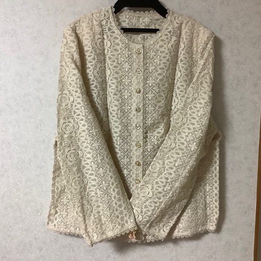 伊太利屋　イタリヤ　ジャケット　レース　エクルベージュ　15号　麻