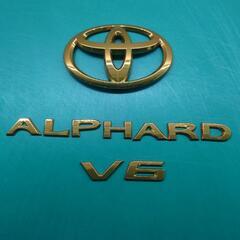 20アルファード　金メッキ風　エンブレム　V6　トヨタ　バックドア