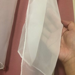 【あげます】シフォン　スカーフ　白　ポリエステルの画像