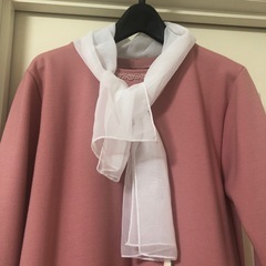 【あげます】シフォン　スカーフ　白　ポリエステルの画像