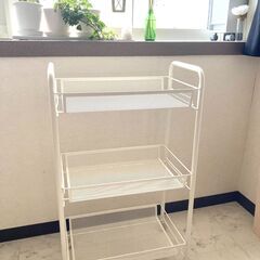 【美品・訳あり】オフホワイトのキッチンワゴン　※🉐セット割🉐あり！