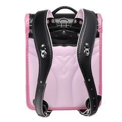 【新品】大人気 女の子ランドセル 大容量 軽量 撥水 6年保証 全国送料無料 スクールバック 小学生通学カバン リボンモデル ブラック/ピンク④の画像