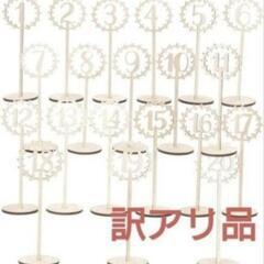 GLSTOY 20個 木製シートサイン 結婚披露宴スタンド 素朴な木製の数字の画像