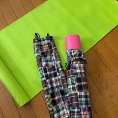 ヨガマット　58x160㎝　★黄緑のみカバー付きの画像