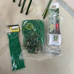 家庭菜園 支柱 洋ラン線 つる野菜用ネット ビニールタイの画像