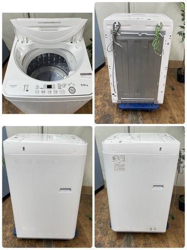 R739 ☀️ ジモティー限定価格！ 2023年製の高年式♪ SHARP 洗濯機 （5.5㎏） ES-GE5G ⭐ 動作確認済 ⭐ ク