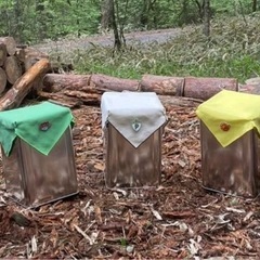 一斗缶4コセット　空き缶　食品保管　焚き火　燻製　BBQ ロケットストーブ等の画像