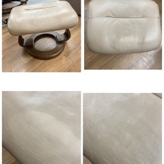 S334 ⭐ ジモティー限定価格！ZEDERE ゼデレ 総革回転式リクライニングソファ+オットマン イタリアンレザー 幅81cm  USEDの画像