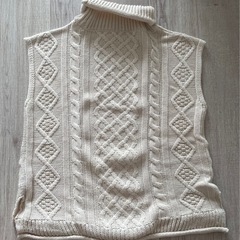 【決定】ニットベスト　アイボリー(レディース)