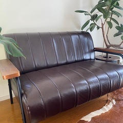 【良品】傷が付きにくい合皮 2人用ソファ