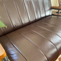 【良品】傷が付きにくい合皮 2人用ソファの画像