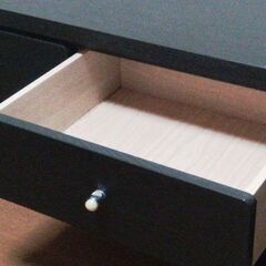 ◆取引条件あり◆訳アリ◆６引出しテレビ台チェスト（外装黒塗りMDF+引出し木板製、外寸131Wx40Dx37.5Hcm）の画像