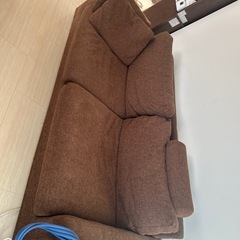 ソファ　ブラウン　オットマン付きの画像