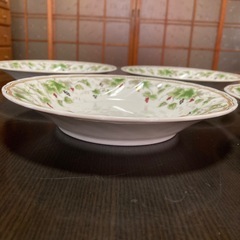 【新品未使用】ぶどう柄の中深皿×5枚　メーカー不明　箱無し　20cmの画像