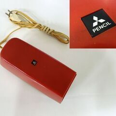昭和レトロ 三菱 電動 鉛筆けずり ES-16 シャープナー 1979年製 文房具 動作確認済 レトロ文具 オブジェ レッド 札幌市 新道東店の画像