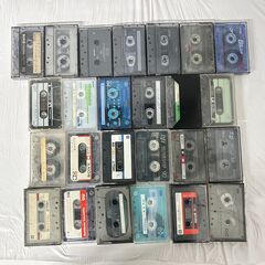 🌏🌏🌏中古 カセットテープ 100本 まとめて 大量ノーマルアセットテープ　中古品 使用済み 録音済含む 昭和レトロ ※ジャンク扱い🌏🌏🌏の画像