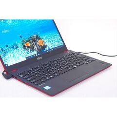 <赤い彗星　希少レッド！＞＜美品＞＜SSDアップグレード可能＞ノートパソコン  超軽量0.799kg！第7世代Celeron 3865U+13.3型FHD液晶！LIFEBOOK U937Celeron 3865U 8GB SSD128GB カメラ Win11(24H2)の画像