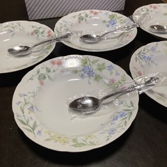 【新品未使用】NARUMI ナルミ　スプーン付カレーセット　花柄...