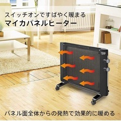 デロンギ(DeLonghi) マイカパネルヒーター ブラック 2~6畳 HMP900J-Bの画像