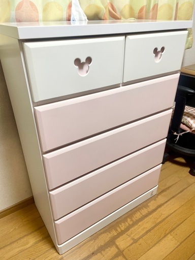 譲り先決まりました　チェスト5段　ミッキー　美品　タンス　収納