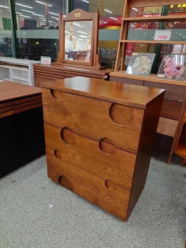 【チェスト】チェスト 葉山ガーデン 3段 タンス 箪笥 収納家具 収納ボックス:ブラウン
