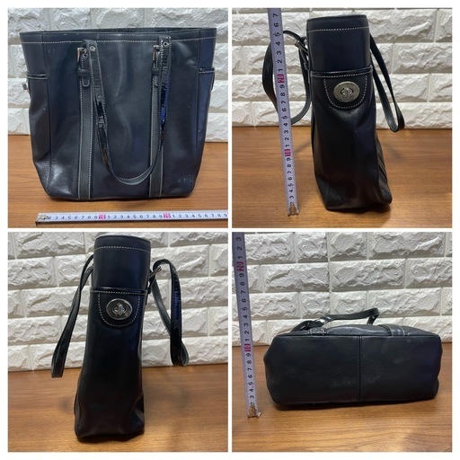 COACHトートバッグ ハンドバッグ 黒 肩掛け オールレザー オールドコーチ COACH◇オールドコーチ/トートバッグ/レザー/BLK : セカンド