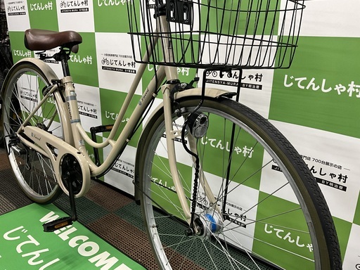 【成約済】No.47【整備済/27インチ/オシャレなシティサイクル/オートライト&6段ギア/ベージュ】