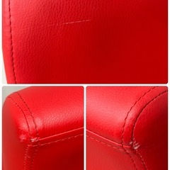 昇降 回転式 カウンターチェア 赤 黒 2脚の画像