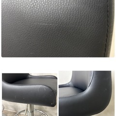 昇降 回転式 カウンターチェア 赤 黒 2脚の画像