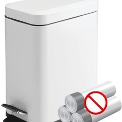 ソフトクローズ四角形ゴミ箱 5L 袋のズレ防止クリップと蓋付き