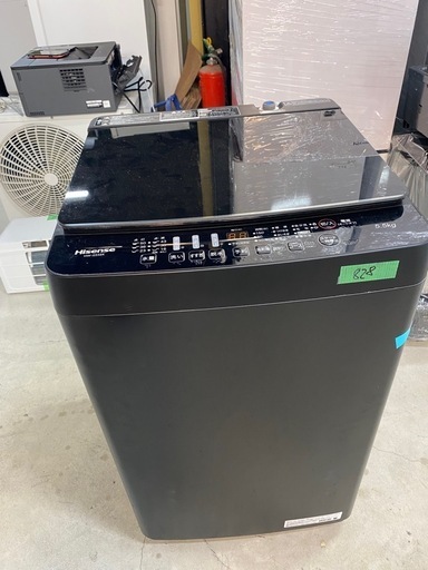 NO 828福岡市内配送設置無料✨　全自動洗濯機 ハイセンス 洗濯5.5kg 簡易乾燥機能 上開き 一人暮らし 縦型 HW-G55EK 2021年式