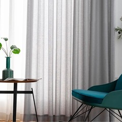 新品未使用　グレー 透け感 レースカーテンの画像