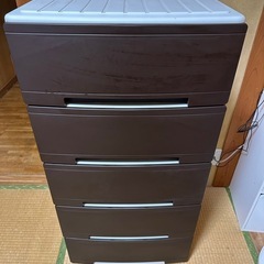 プラスチック製収納ボックス五段