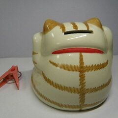 開運招福 かわいい両手招き猫2 貯金箱型 陶器製 中古品 取りに来ていただける方 受け渡し日時自由   の画像