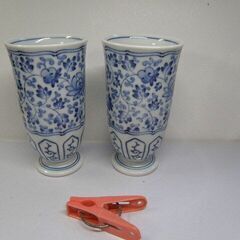 なんでも鑑定団 中島誠之助氏監修 花唐草ペアピルスナー2客 未使用品 元箱付 取りに来ていただける方受け渡し日時自由の画像