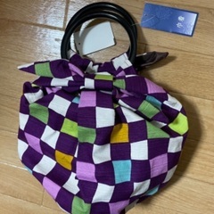 【新品未使用品】市松模様の和風バッグ