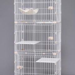 中古キャットケージ3段/アイリスオオヤマ猫ちゃんケージ3段の画像