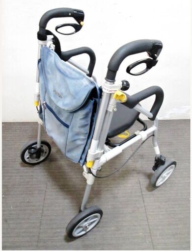 ウィズワン(旧・象印ベビー)　シルバーカー　歩行補助車　ピウプレスト75　紺　歩行器　サポートカー　折り畳み　ハンドル高さ調節6段階