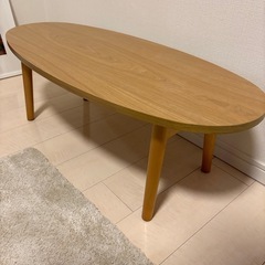 楕円形2人用テーブル　脚折りたたみ可の画像