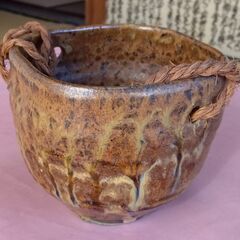 花器　陶器　下げ紐