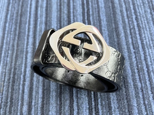 希少 GUCCI（グッチ）182320 グッチシマ GGバックル レザー ベルト