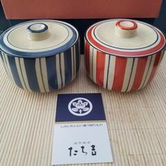 未使用　たち吉　立筋　蓋物　食器　和食器　ペアの画像