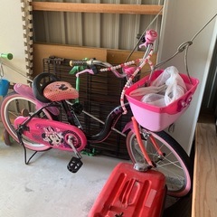取引中！子供用自転車　ミニーちゃんのイラスト