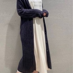 ジェラートピケ ロングカーディガン ダークグレー