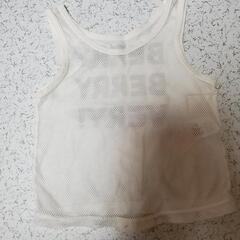 タンクトップ ホワイトメッシュ子供服 　サイズ100 フーセンウ...
