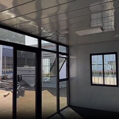 【資材でのご提供】W3000×D6000×H2800㎜ ジャスト約36㎡・11畳 2階建て2個セット現地組，ユニットハウス プレハブハウス ガラス付きで事務所にも最適 別荘 ＤＩＹ 海上コンテナ，ショールーム、応接室、ショップの画像