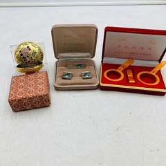 【❗️✨高級工芸品セット✨❗️】純銀タイピン＆カフス 🌟 牡丹と...