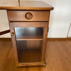 両側バタフライ ダイニングテーブル 単品 キャスター取付のみ